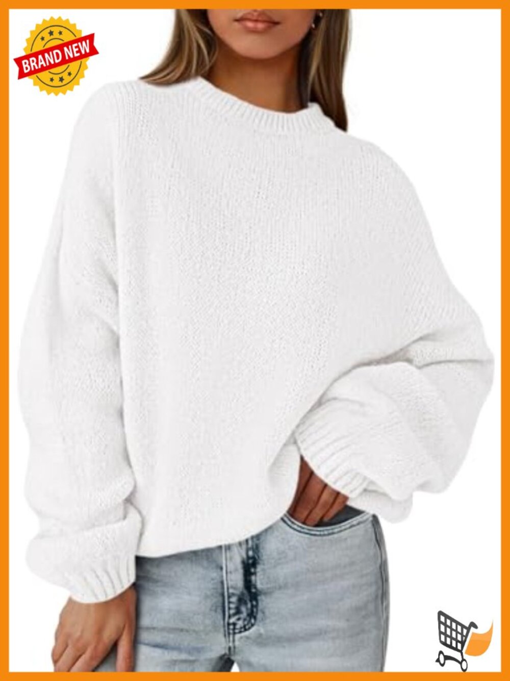 Oversized Chunky Knit Pullover Sweater Drop Shoulder Tunic